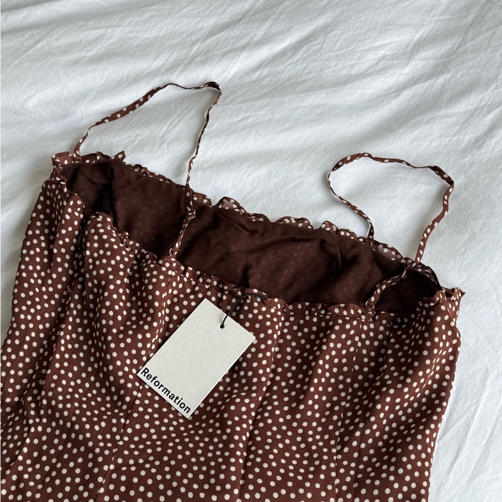Reformation Brown Patterned Midi Dress - Picture 6 of 10